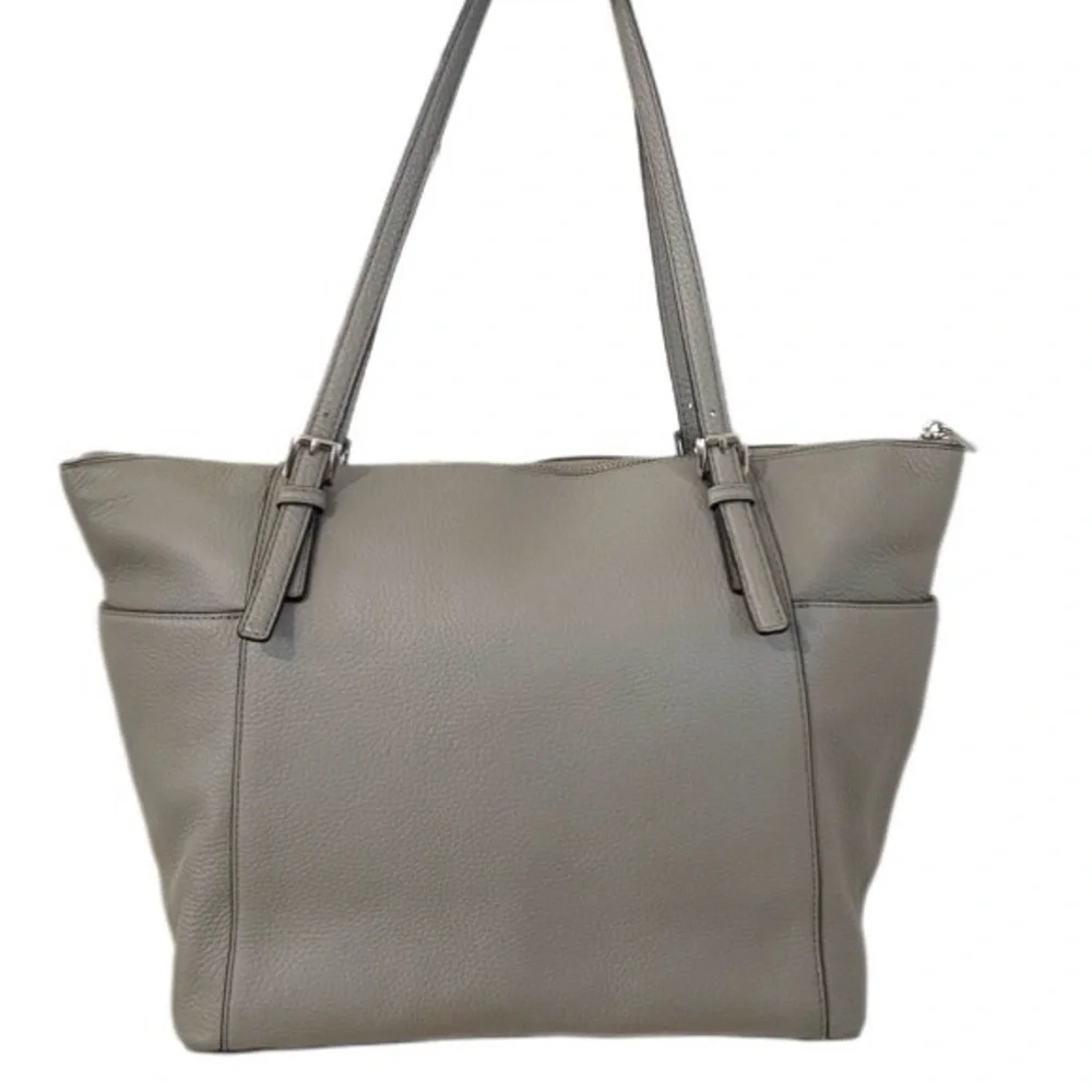 Michael Kors Large Purse Pebbled Leather Gray Office Tote - Picture 7 of 13